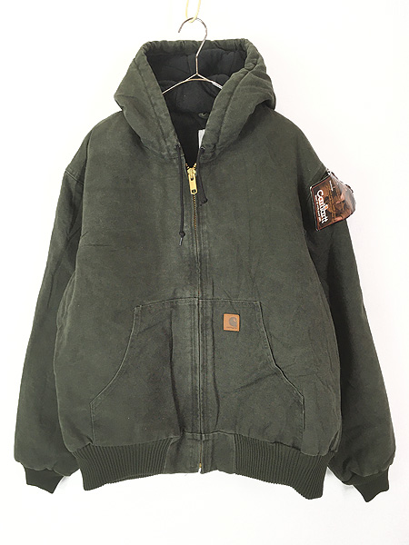Deadstock」 古着 Carhartt MOS モスグリーン ダック 防寒 パデット