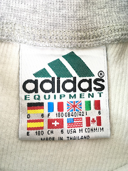 古着 90s adidas EQUIPMENT 万国旗 フラッグ ロゴ 刺しゅう ハイネック