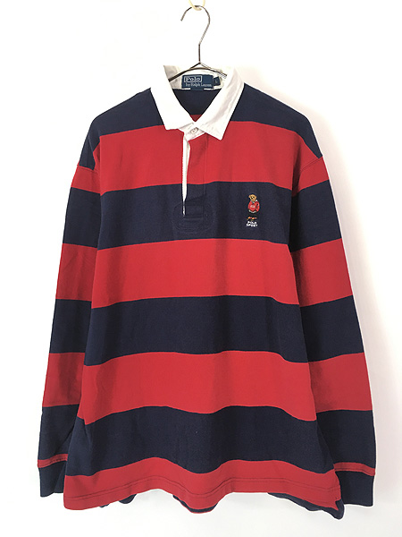 古着 Polo Ralph Lauren 「POLO BEAR」 ポロベア 赤×紺 ボーダー