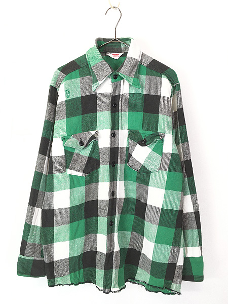 超好配色!! 60S FROSTPROOF チェックコットンヘビーネルシャツ L 60S
