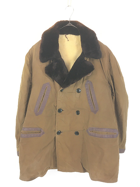 古着 50s WIND WARD ムートン ボア ライナー コットンサテン ダブル