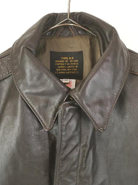 古着 90s USA製 AVIREX Type A-2 本革 ゴートスキン レザー フライト