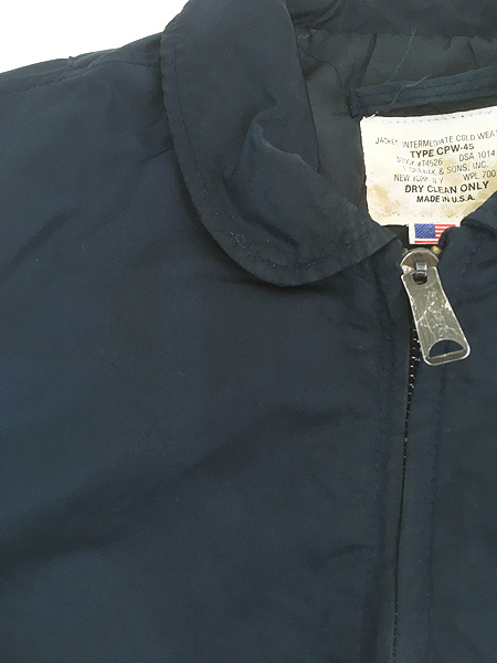 古着 80s USA製 SPIEWAK Type CPW-45 ミリタリー パデッド ネイビー