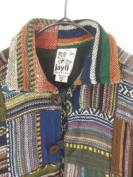 古着 80s ネパール製 Jayli ネイティブ柄 ジャガード コットン パッチ