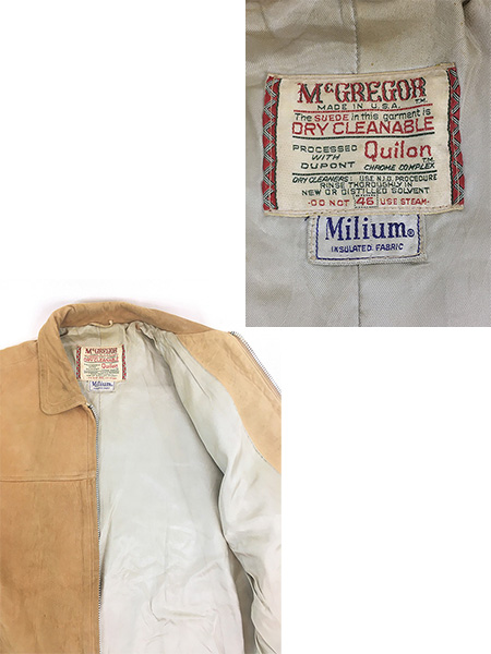 古着 50s USA製 McGREGOR 本革 スエード レザー スポーツ ジャケット