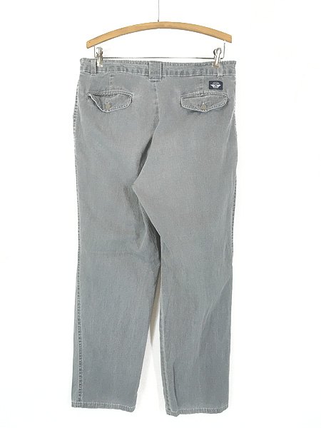 古着 90s USA製 Dockers 492-7155 グレー デニム チノ タック パンツ