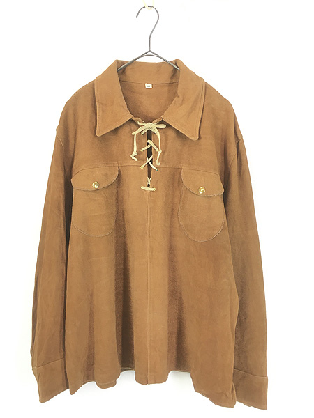 レディース 古着 80s Exclusive Juports パッチワーク風 本革 スエード