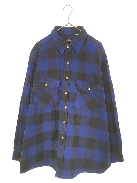 古着 90s St John's Bay オンブレ シャドー チェック フランネル