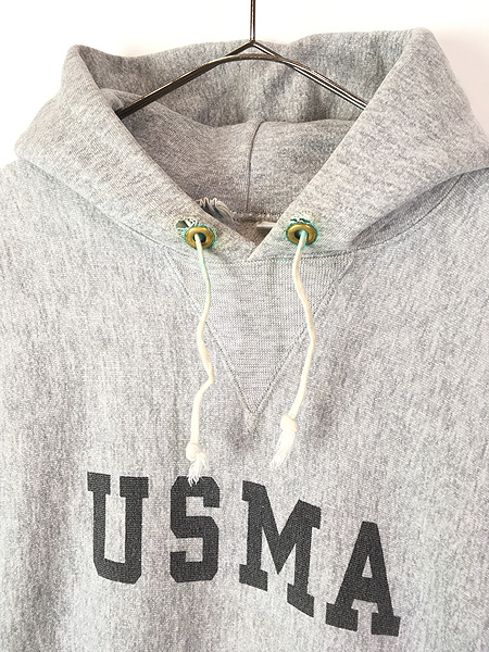 古着 80s USA製 Champion Reverse Weave 「USMA」 ネームタグ 前V
