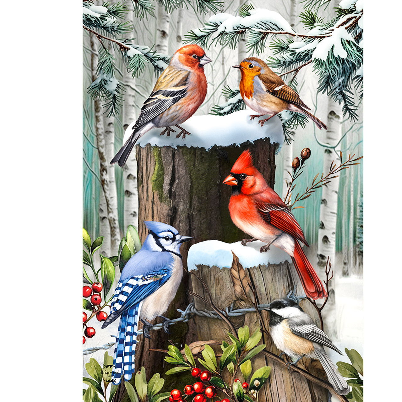 Decorative Flag Winter Woodland Birds - Decoratives Flags