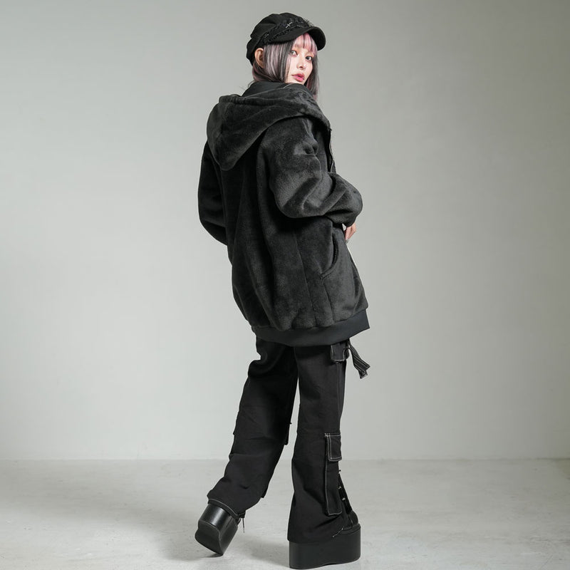 モコモコボアフードブルゾンコート【大きいサイズ有】 – レディース