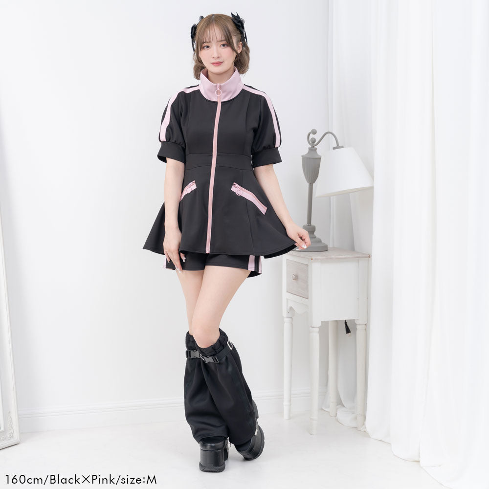 ハイネックジャージデザインセットアップ – レディースファッション