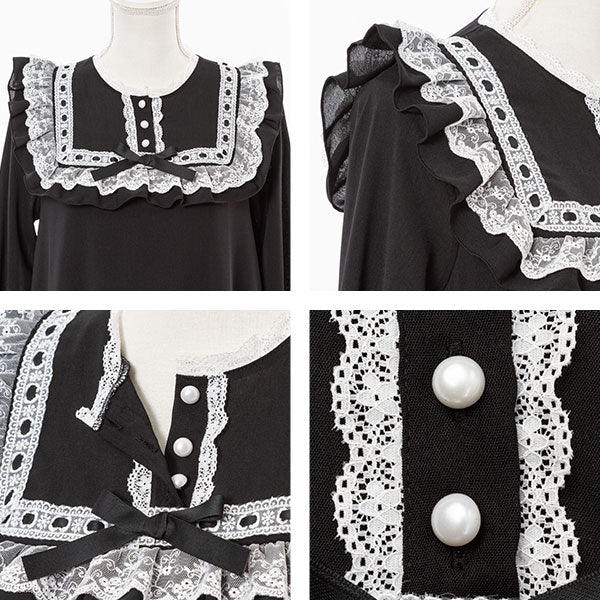 お姫様はしごレースフリルネグリジェルームウェアワンピース