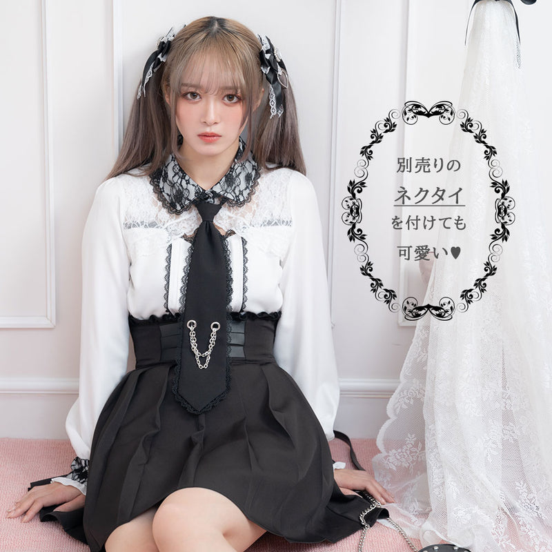 フリルボレロヨークレースリボンブラウス – レディースファッション