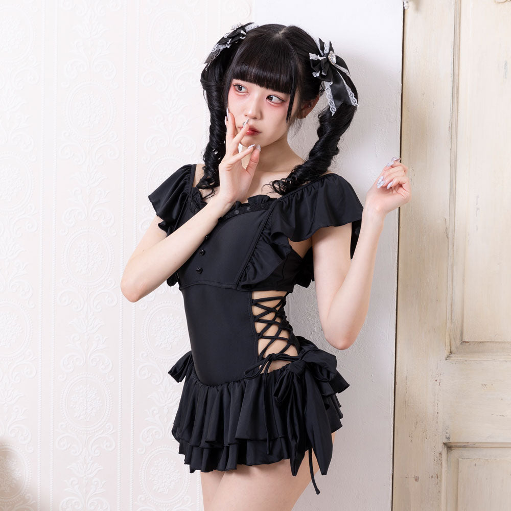 サイドレースアップワンピース水着 – レディースファッション通販の夢