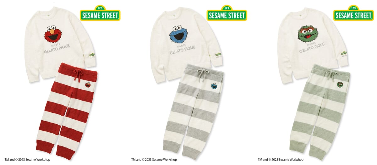 エルモやクッキーモンスターのルームウェア！gelato pique(ジェラート
