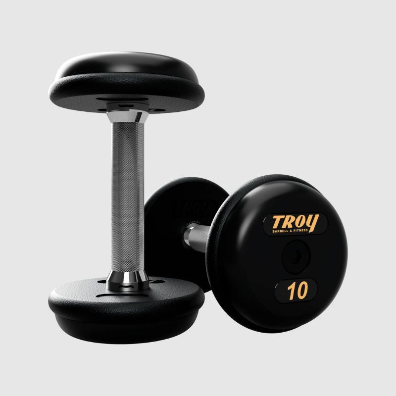 TROY PFD-R Pro-Style Dumbbells Sets with Rubber Ends | 5–150 lb