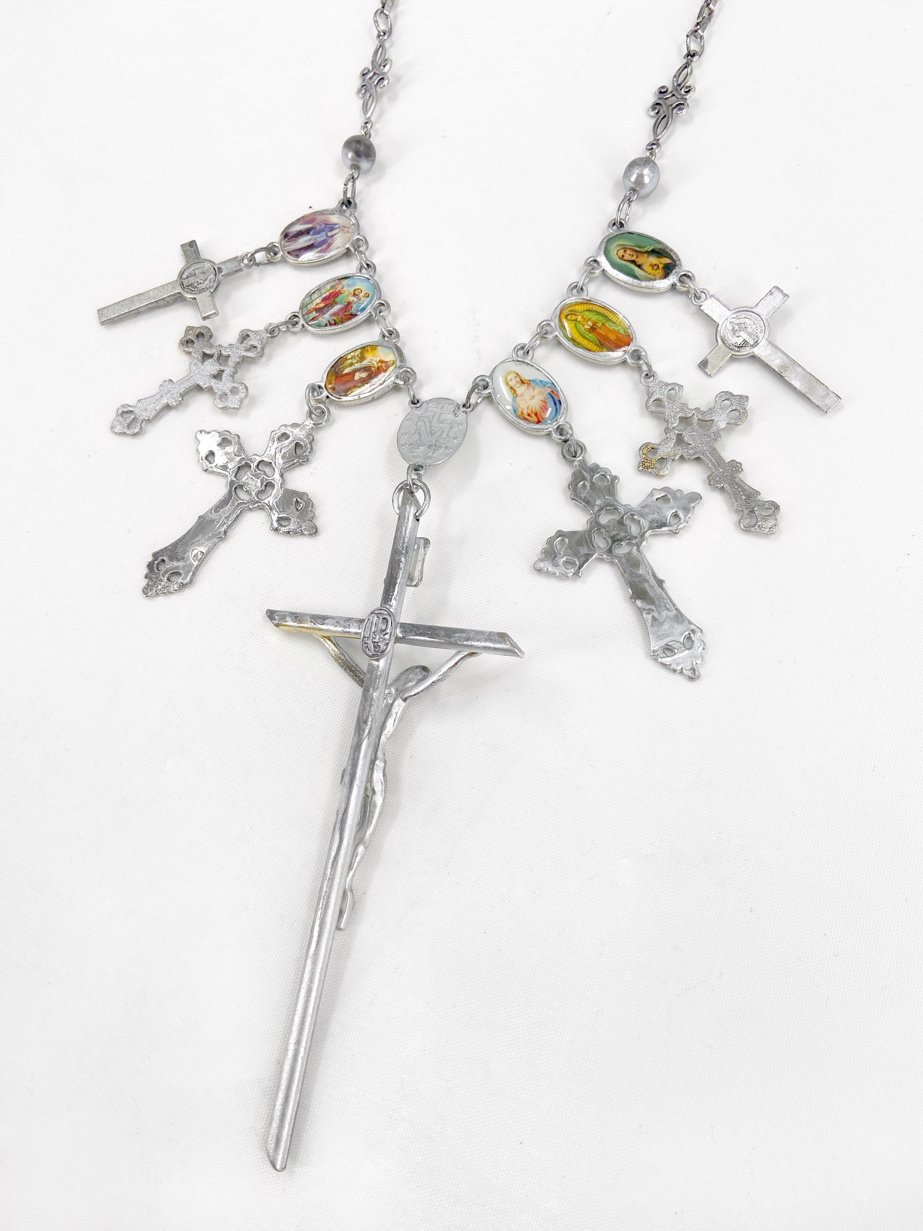 Jean Paul Gaultier 90S Sample 7 Cross Enamel Christian Pendant