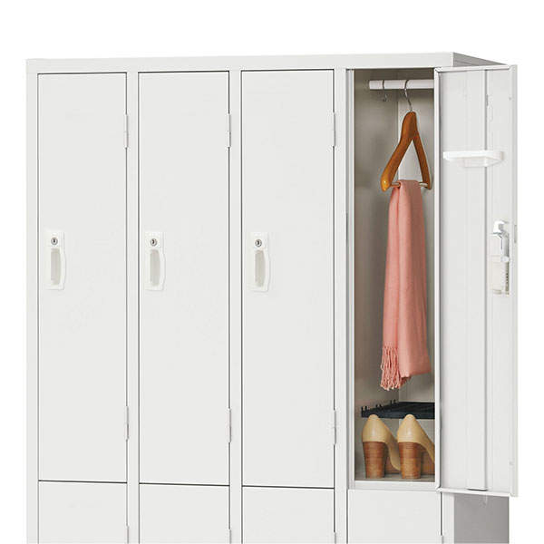 生興 スチールロッカー 6人用 3列2段 鍵付き ホワイト W900×D515