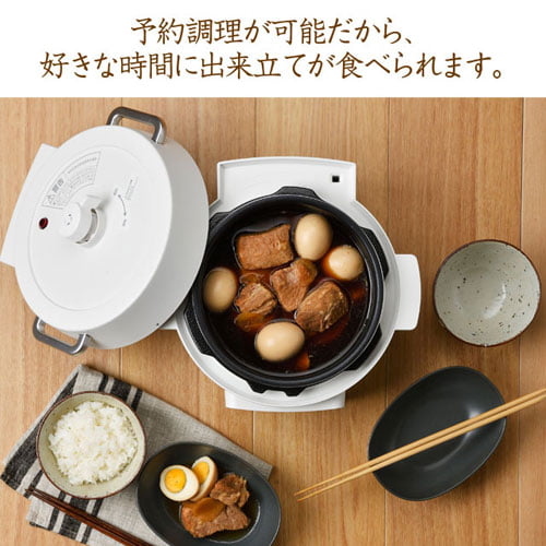 よろずやマルシェ本店 | アイリスオーヤマ 電気圧力鍋 4.0L ホワイト