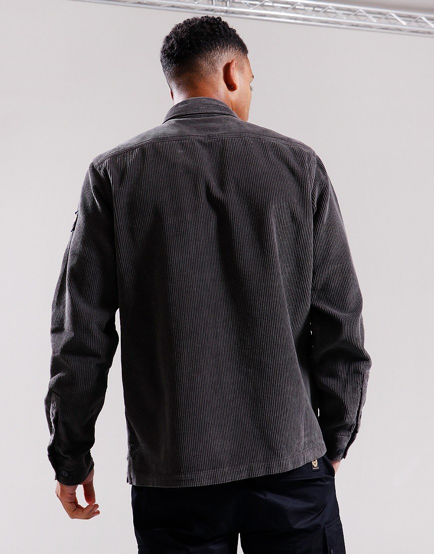 Belstaff Fallgate Corduroy Overshirt Forge Grey - Terraces Menswear