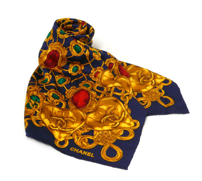 シャネル 宝石柄 シルクスカーフ 買取致しました。セカンドジュエリー