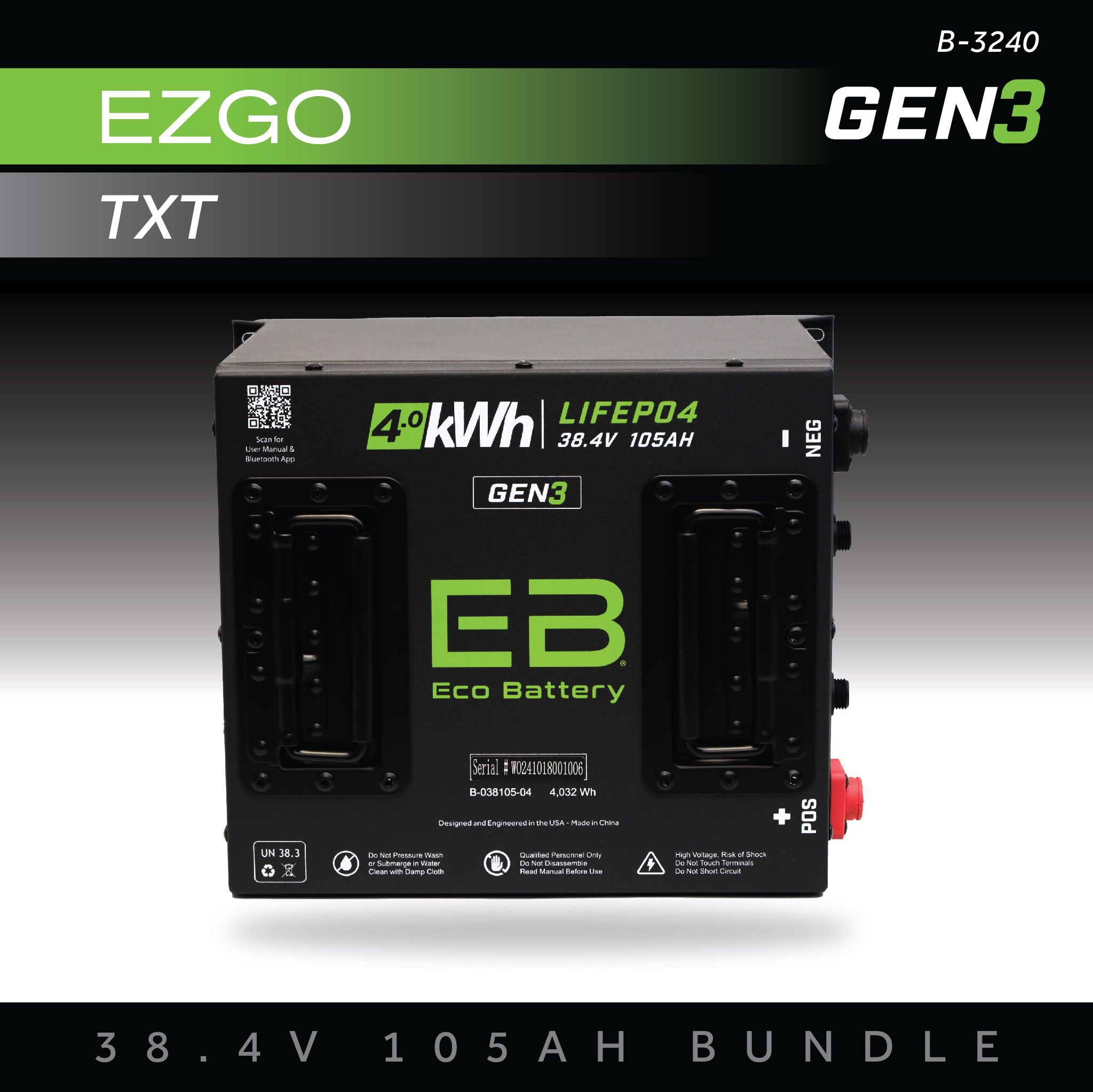 38V 105AH Battery Bundle / EZGO TXT – Eco Battery