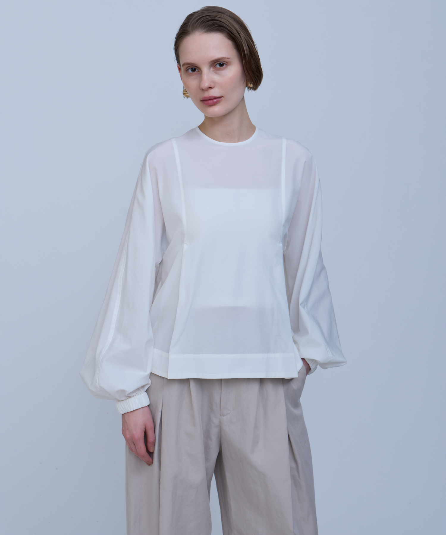 ポリエステルコットンローンブラウス ｜ハウス オブ ロータス＜HOUSE