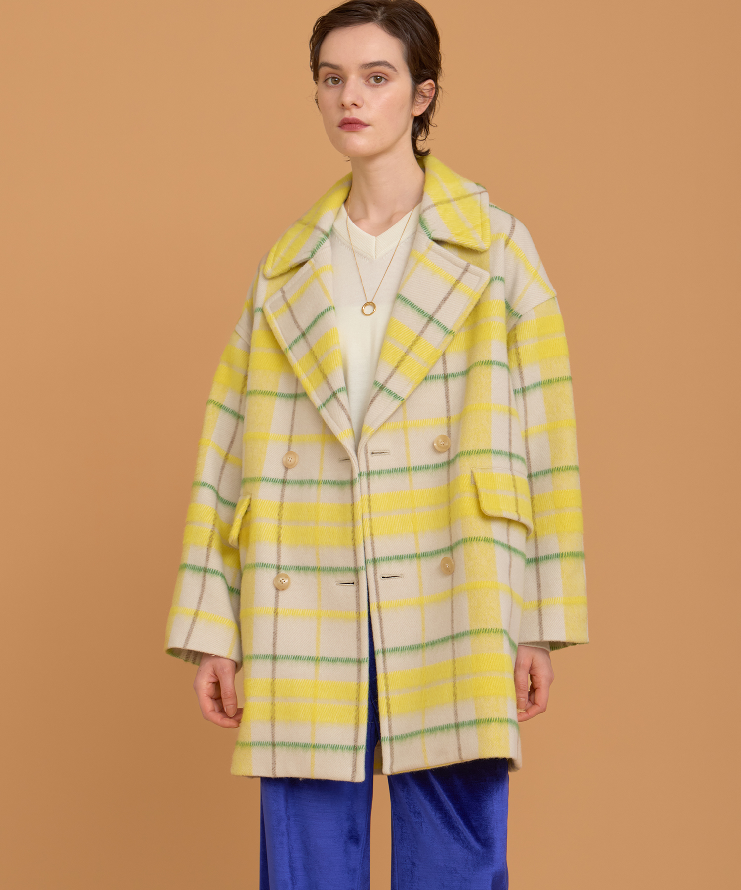 シャギーチェックコート ｜ハウス オブ ロータス＜HOUSE OF LOTUS