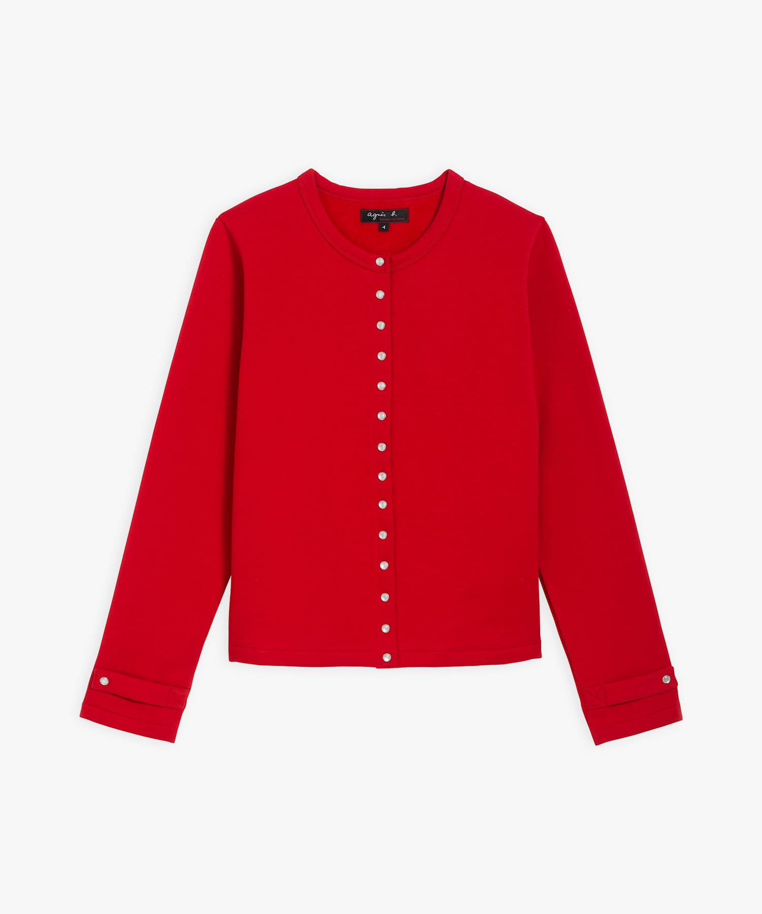 コットン メルトン 長袖 カーディガンプレッション 