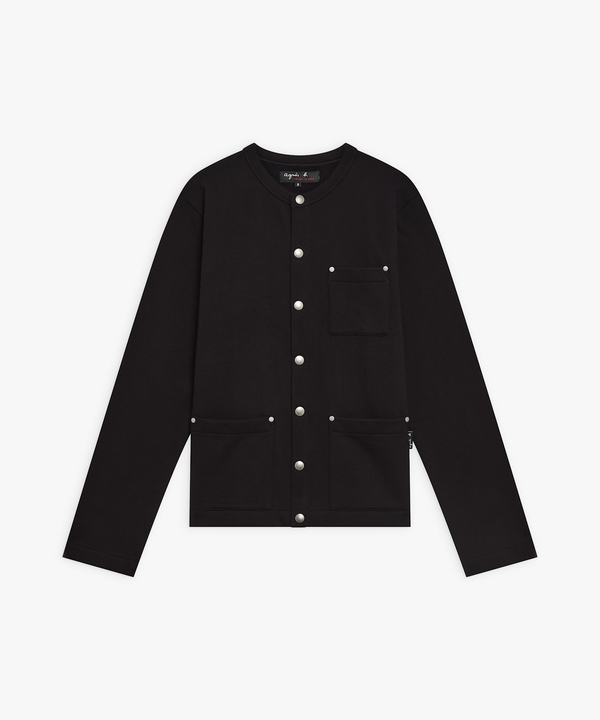 メンズ オーガニックコットン 長袖 カーディガンプレッション ｜agnès