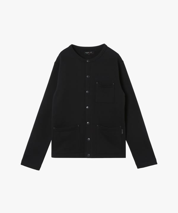 メンズ オーガニックコットン 長袖 カーディガンプレッション ｜agnès