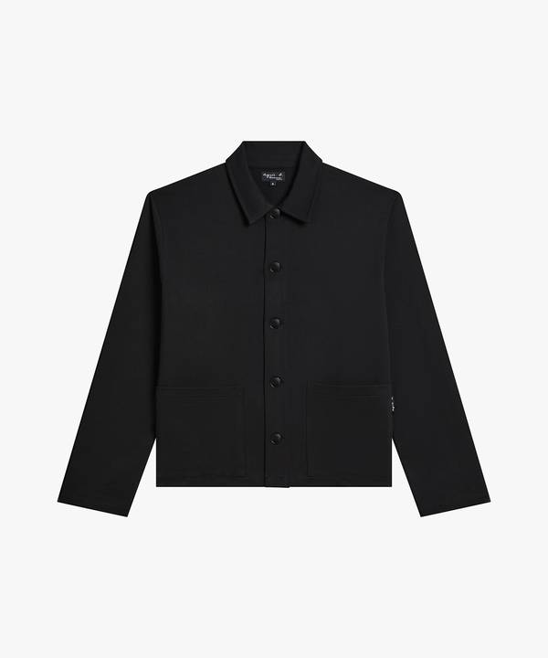 メンズ コットン 長袖 ジップシャツ 