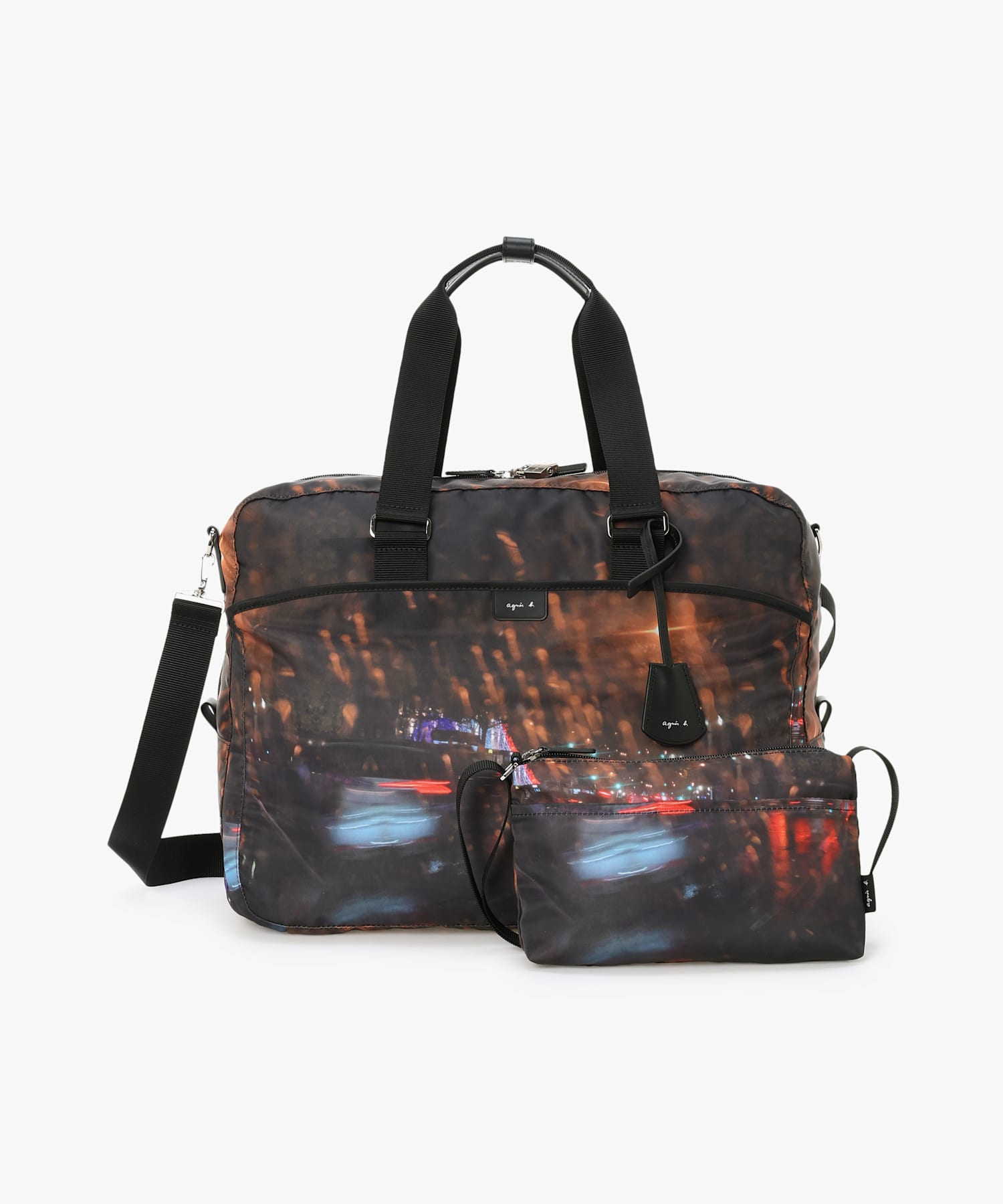 フォトプリント 2way ラージ ボストンバッグ RAT01N－01 ｜agnès b