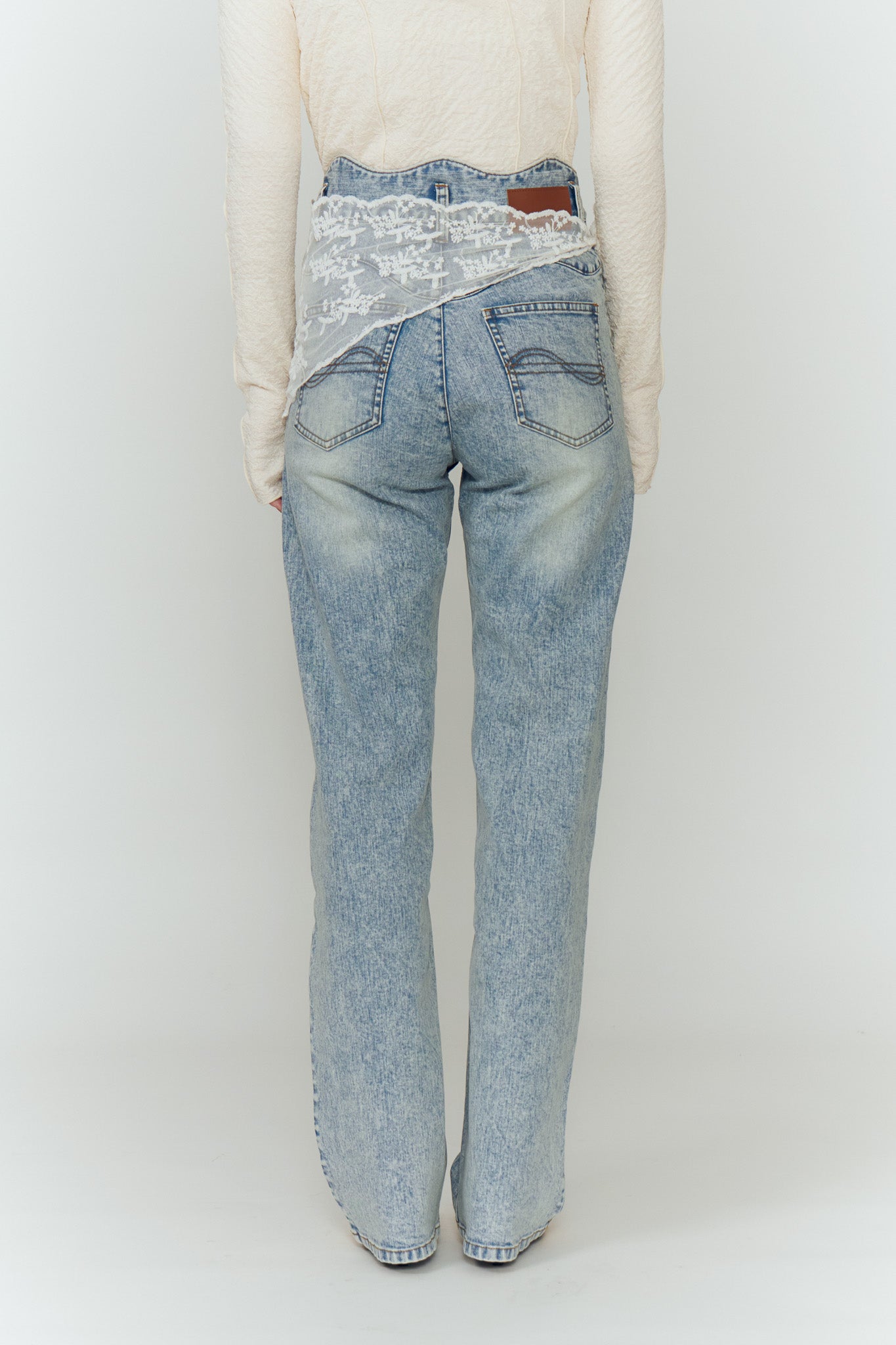 WAVE DESIGN HIGH WAIST DENIM