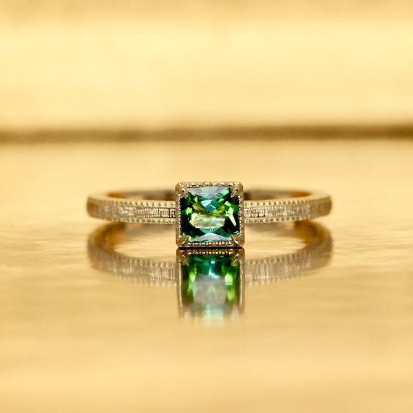 グリーントルマリン・リング K18CG【雪の花】｜エシカル・フェア