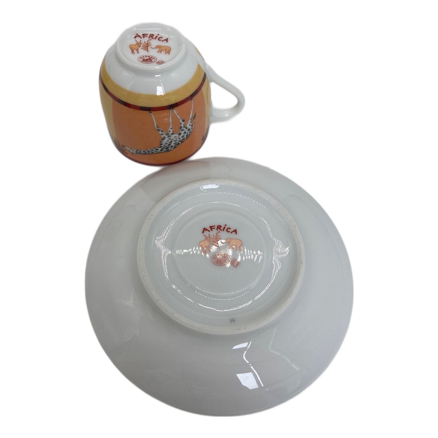 HERMES (エルメス) デミタスカップ＆ソーサー アフリカ オレンジ