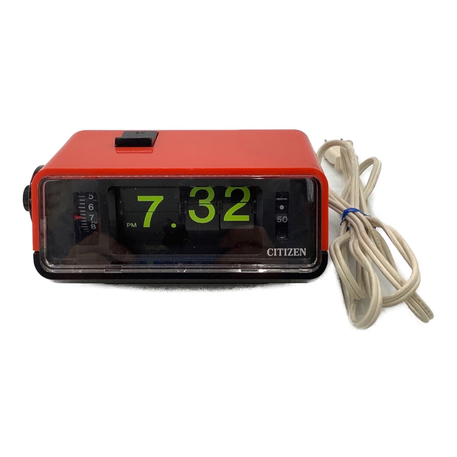 メンテ済み・動作正常】CITIZENパタパタ時計ハイリーフ・カーチス 赤黒