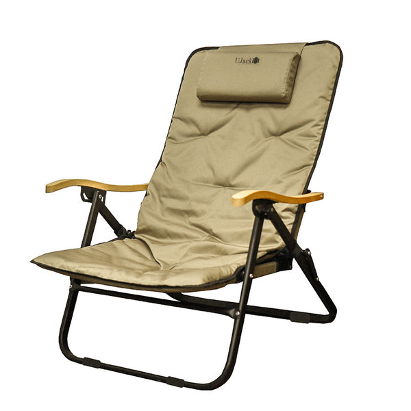 難燃リクライニングローチェア クッションマット＆ヘッドレスト＆収納