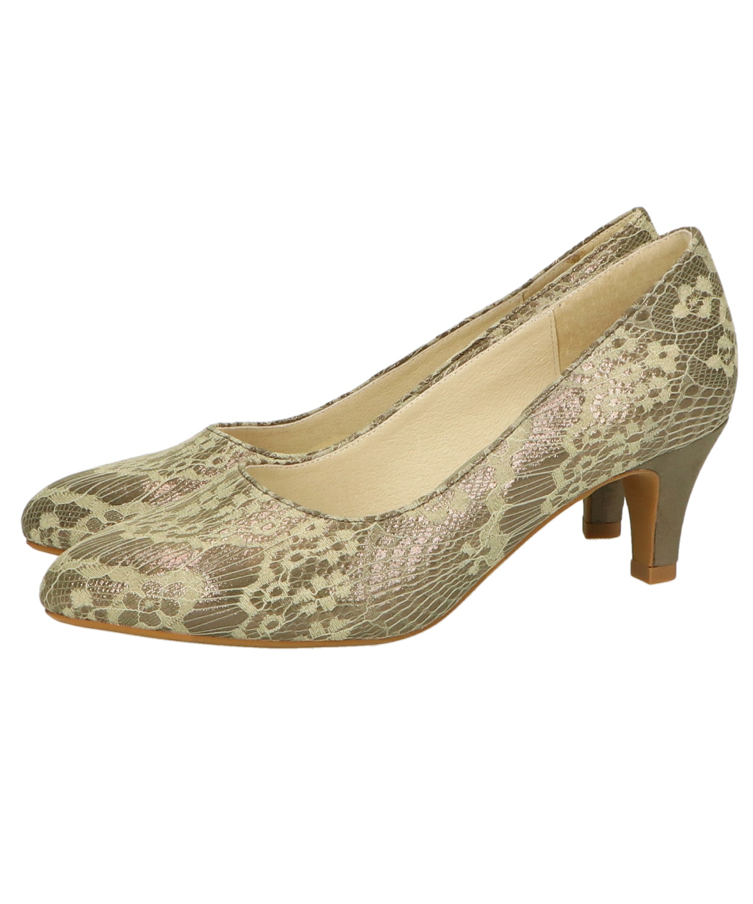 グリッターヒールレースパンプス/MOR108【結婚式/オケージョン