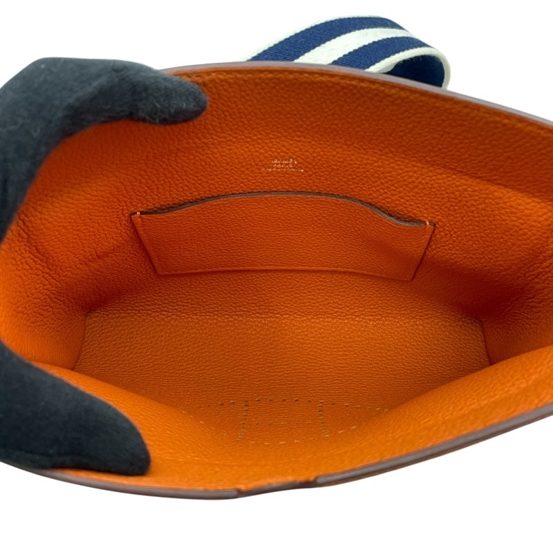 エルメス HERMES ヴィドポッシュ W刻 オレンジ SV金具 トゴ ユニ