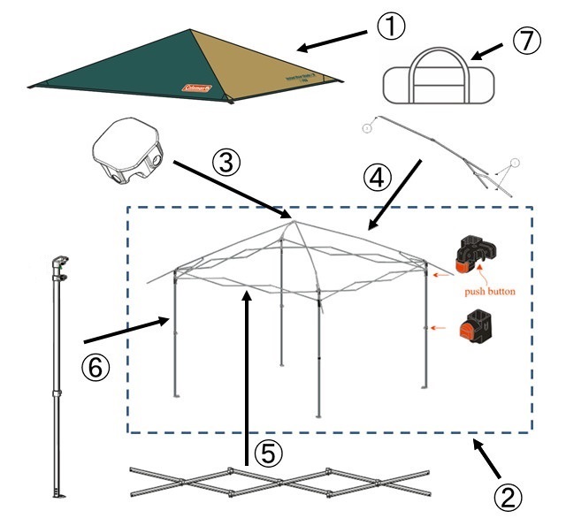 インスタントバイザーシェード/M用サイドフレームの通販｜キャンプ用品