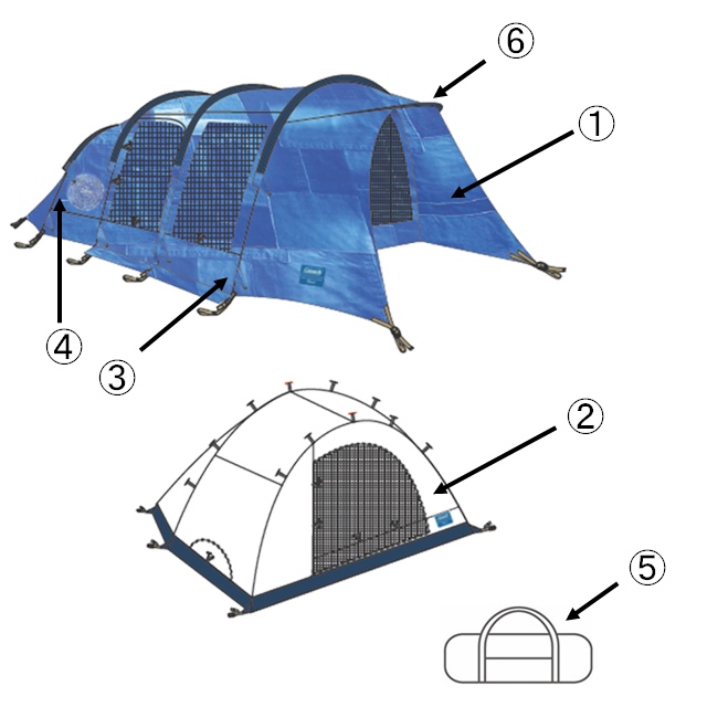 フライシート ILトンネル2ルームハウス/LDX（デニム） 用の通販
