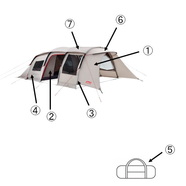 インナーテント アテナトンネル2ルームハウス/LDX用の通販｜キャンプ