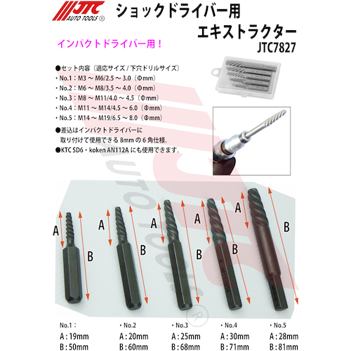 JTC ショックドライバー用エキストラクター JTC7827 | 公式オンライン