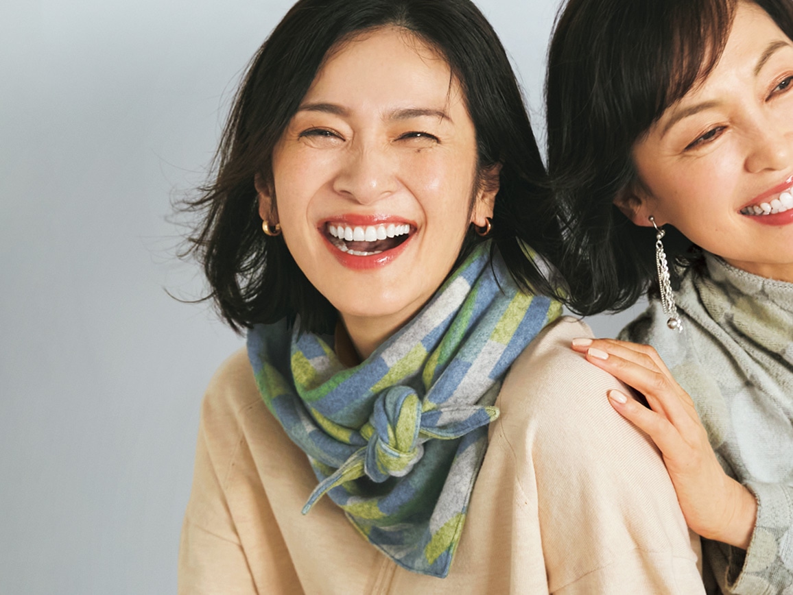 ニットプリントスカーフ(15_オレンジ系): ｜ カタログ通販のハルメク