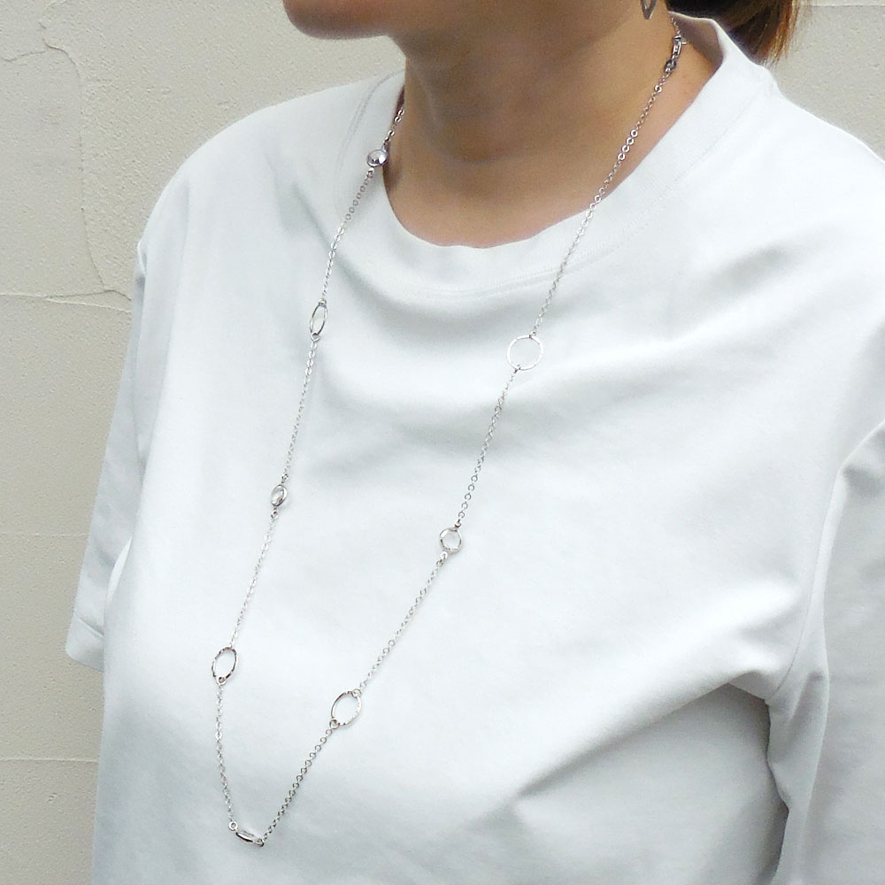 entiere アンティエーレ ロングネックレス 80cm クリスタルガラス