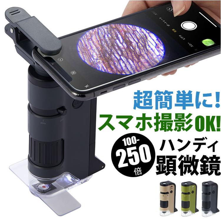 顕微鏡 子供 通販 ハンディ顕微鏡 DX レイメイ藤井 RXT1144 100倍 250