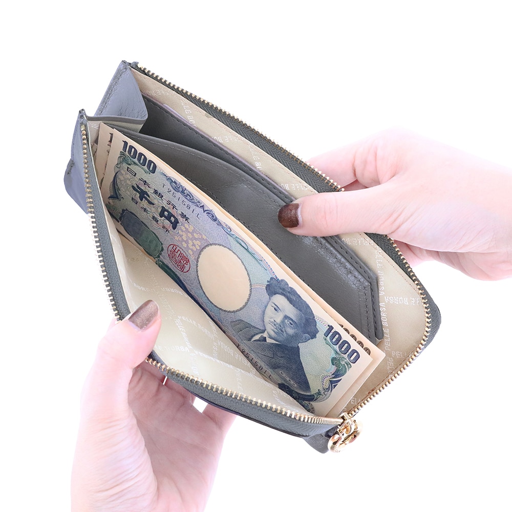 ペレボルサ PELLE BORSA ミナト L字ファスナーコンパクト長財布 Minato