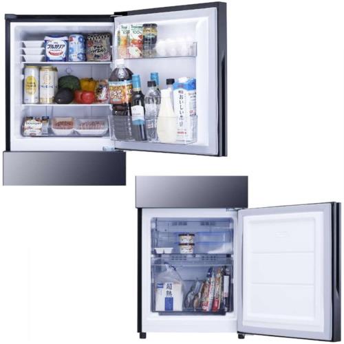 ツインバード(TWINBIRD) HR-GJ12B ブラック 2ドア冷凍冷蔵庫 ミラー